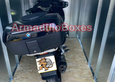 BMW R1250RT ArmadilloBoxes Fatboy Secure Motorcycle shed